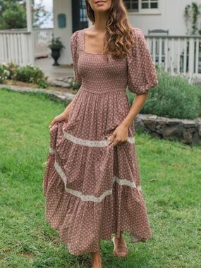 In Bloom Brown Smocked Tank Dress